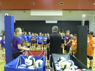 Vision Elite Skills Camp athletes working through technical volleyball drills