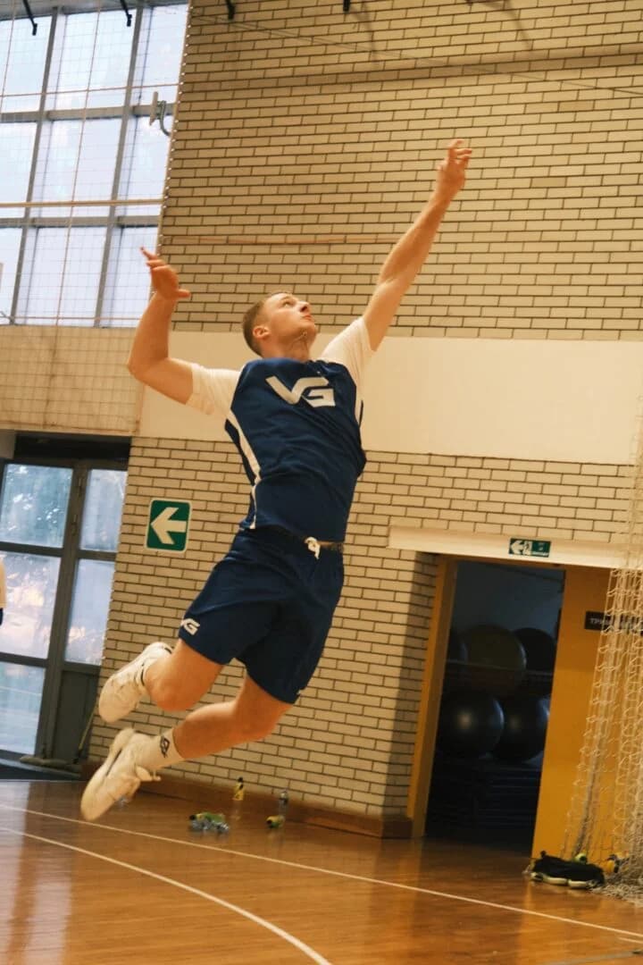 Volleyball training action shot