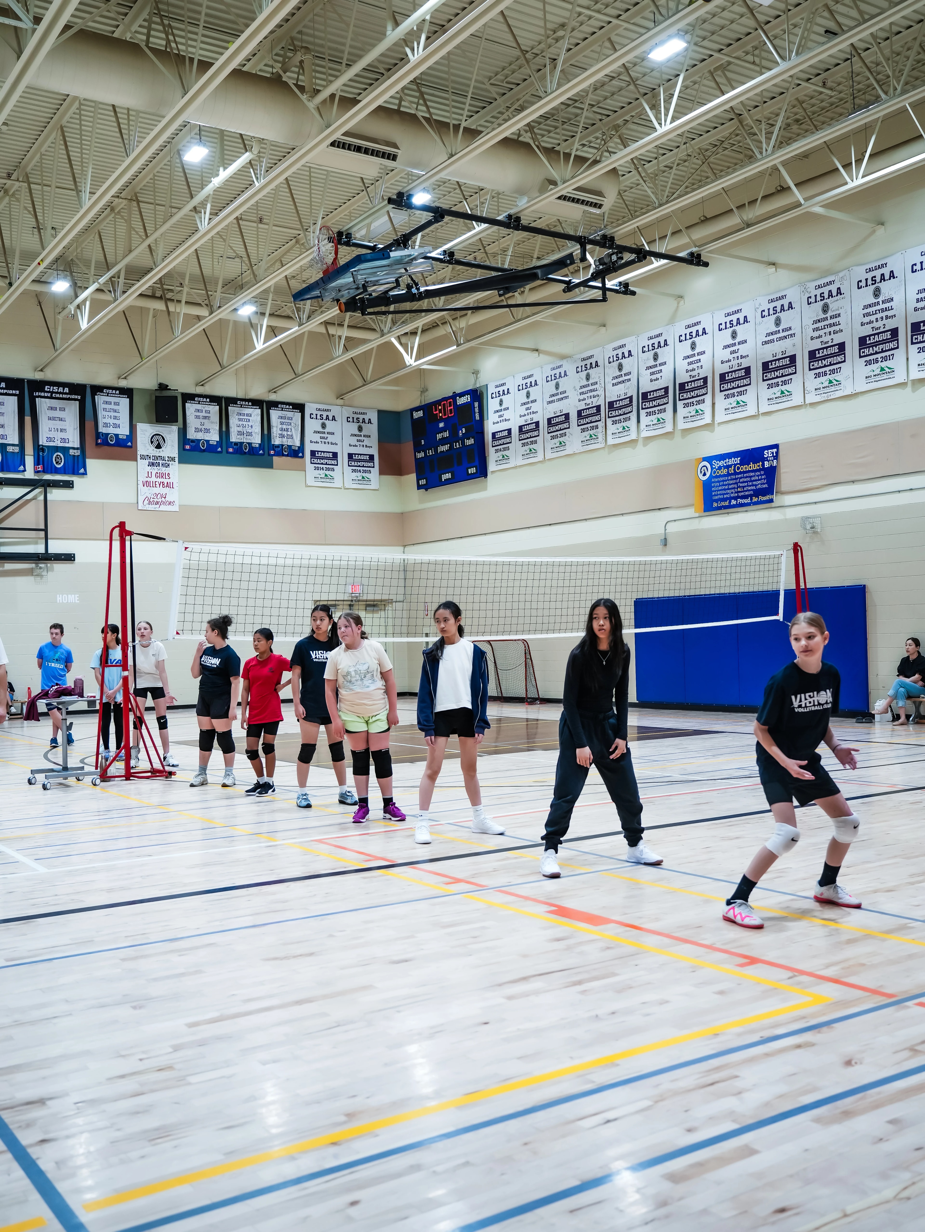 Volleyball footwork training in school program