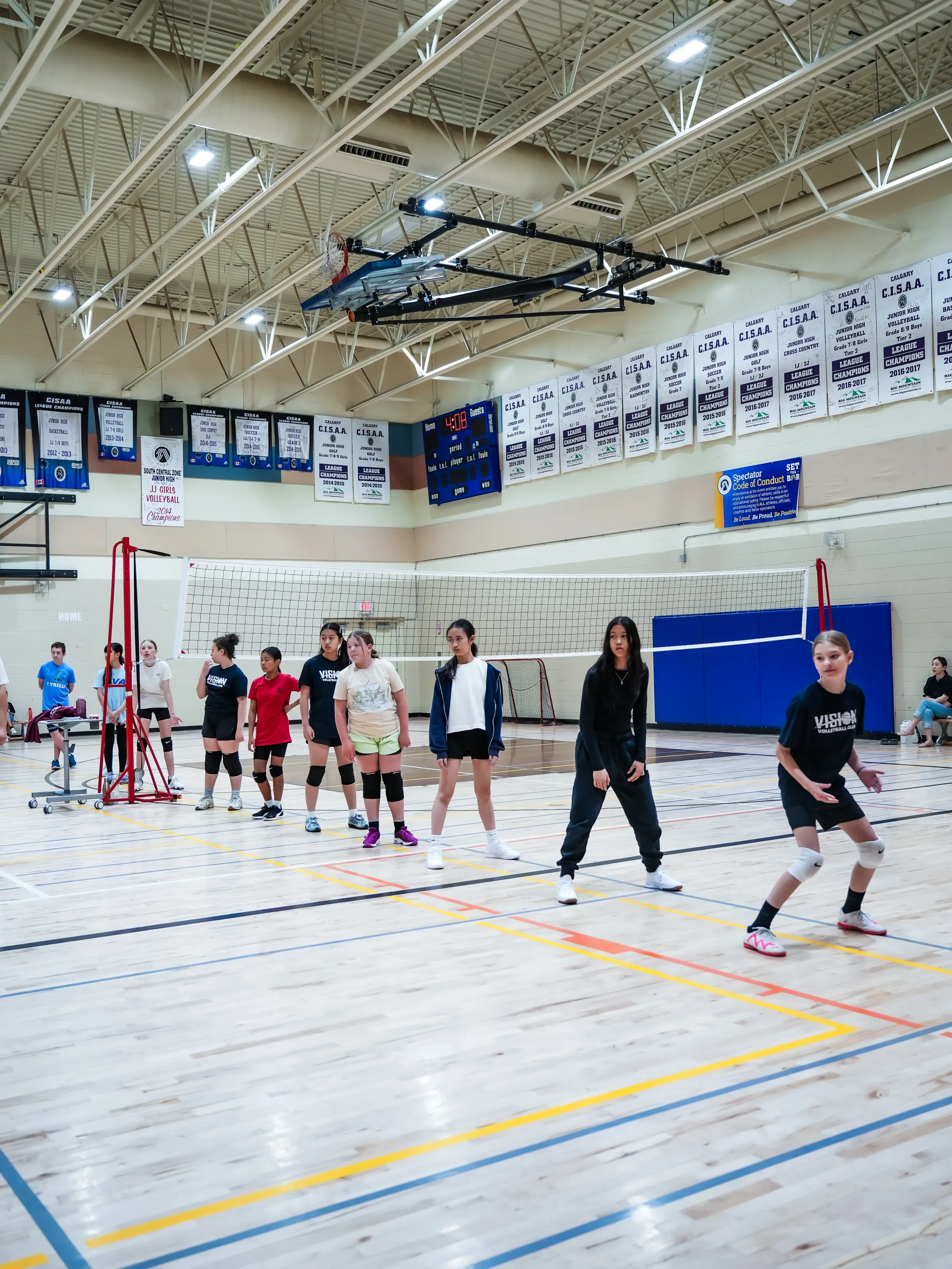 Volleyball footwork training in school program